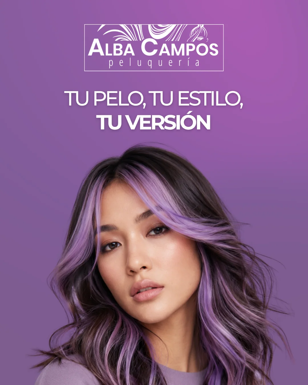 Cabello en tonos lavanda, estilo Alba Campos